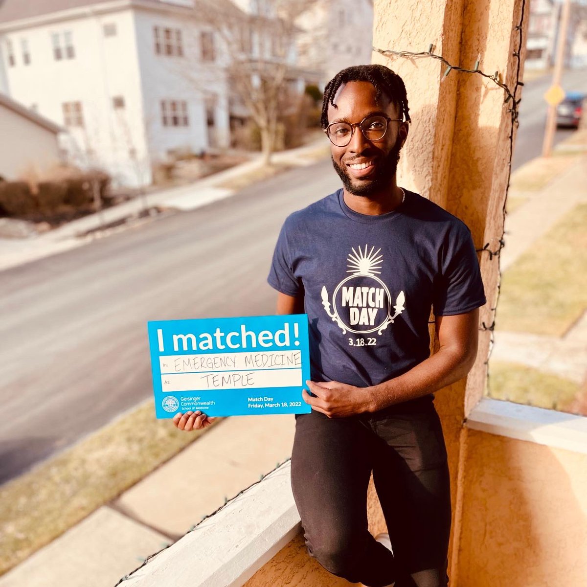 SarcasticTerry's tweet photo. Soon to be blessed and highly favored in Philly @TempleEM #Match2022 #GCSOMMatchDay https://t.co/ynZckIVRHt