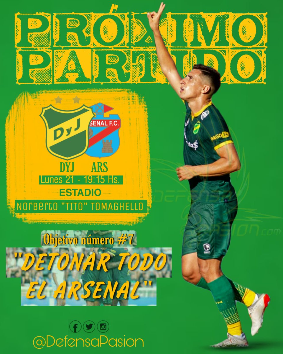 defensapasion's tweet photo. ⚽Próximo partido:
#DefensayJusticia - #Arsenal
📆Lunes 21/03
🕔19:15hs
🏟️ Norberto Tito Tomaghello
⚖️Nicolás Lamolina
Fecha: 7

En la fecha de los clásicos, El Halcón buscará detonar Al Arse y sumar su quinta victoria consecutiva que lo mantenga como líder de la Zona A. https://t.co/SuiwcWDYFi