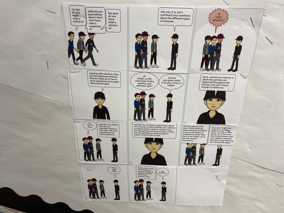 BlewittSciROX's tweet photo. Our team’s latest Bulletin Board mixture comic strips #EMS #scienceRox #ScienceROX https://t.co/ShEHIab4JZ