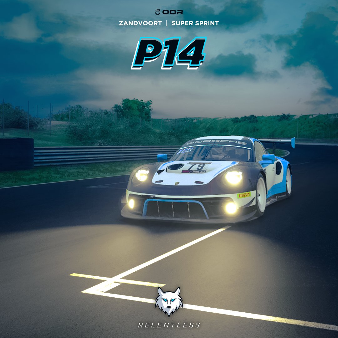 _ItsRelentless's tweet photo. 🏅P14🏅for @Bart_Bosschaert at Zandvoort in the OOR sprint series (EU Blue). Avoiding a huge incident in R1 and great consistency overall, got our team some nice points. Another solid race mate! Thank you!

#simracing #AssettoCorsaCompetizione #AssettoCorsa #eSports #Porsche #GT3 https://t.co/4sazyFGhCN