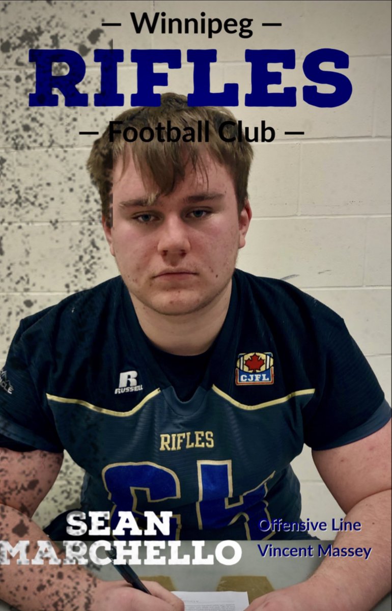 💥✍️🏈💥
Coach <a href="/WilsonGeordie/">Geordie Wilson</a> and the Rifles Football program are proud to announce the signing of Offensive Lineman Sean Marchello from the Vincent Massey Trojans.
#RifleUp