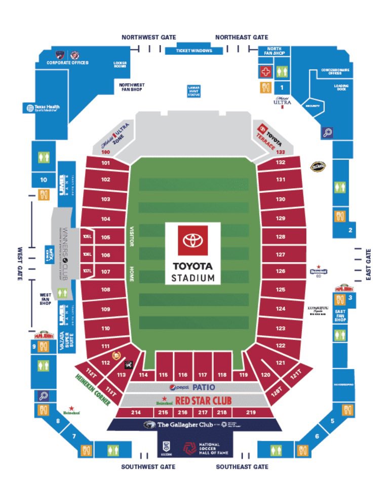 LoneStarBrigade's tweet photo. If you’re coming out tomorrow our away section will be in 101. There will be a pre-funk at the bigger Blue East parking lot around 5pm. Kick off is at 7:30pm central time. #rctid https://t.co/r1UYJOtEYa