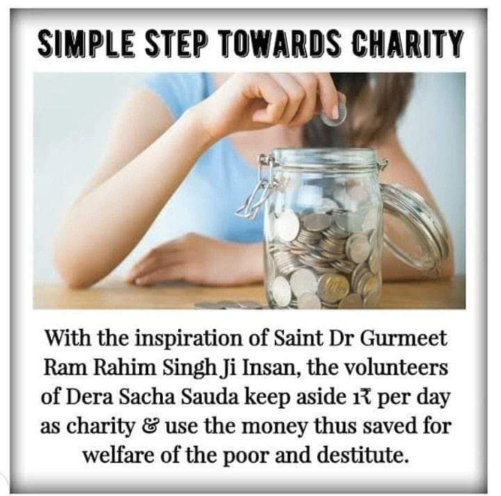 InsanRukesh's tweet photo. Saint Gurmeet Ram Rahim Ji inspire people to pray for the welfare of people and whole society by devoting at least 10-15 minutes towards meditation &amp; donate minimum of 1 rupee per day for the welfare of society.#ACoinCanHelp https://t.co/m5dvxXNHm2