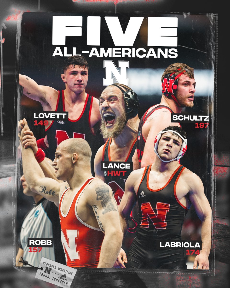 HuskerWrestling's tweet photo. Count 'em up. 🖐

#ToughTogether | #NCAAWrestling https://t.co/eVnXwO9QZM