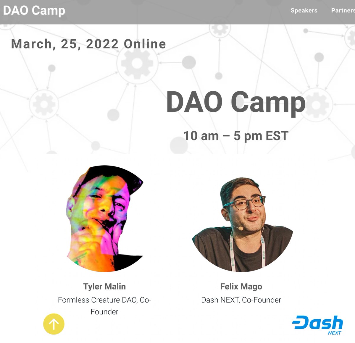 Dash Next co-founder @FelixMagoCrypto  is going to represent the #Dash #DAO on 25th March at DAO Camp with an extended keynote. Read more about that great event on the link below:
daocamp.org
