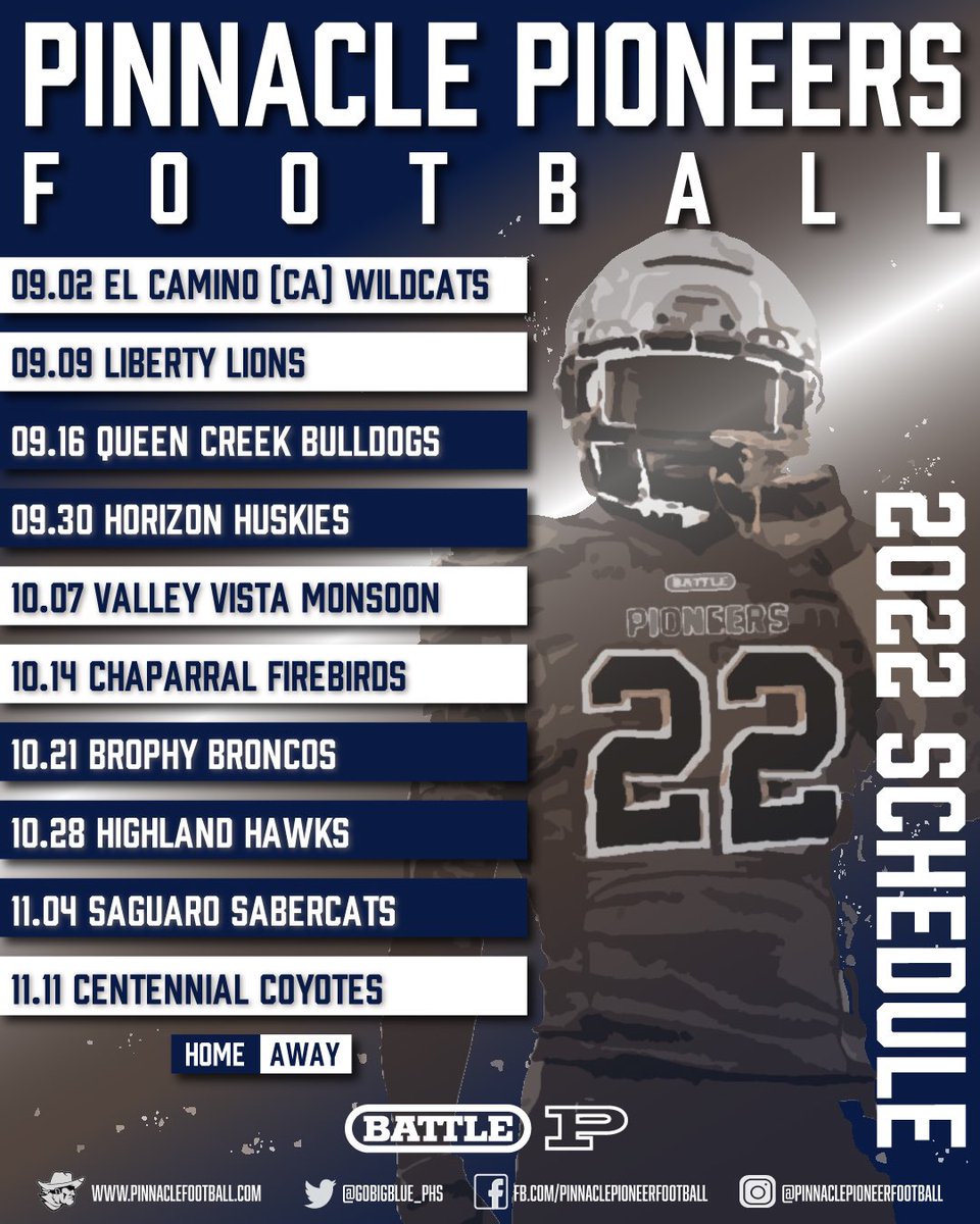 PinnaclePioneer's tweet photo. The Pinnacle Pioneers 2022 Varsity Football schedule!
#Pinnacle #Pioneers #CoreStrength 🅿️🏈 https://t.co/O4nNLZ6Lhy