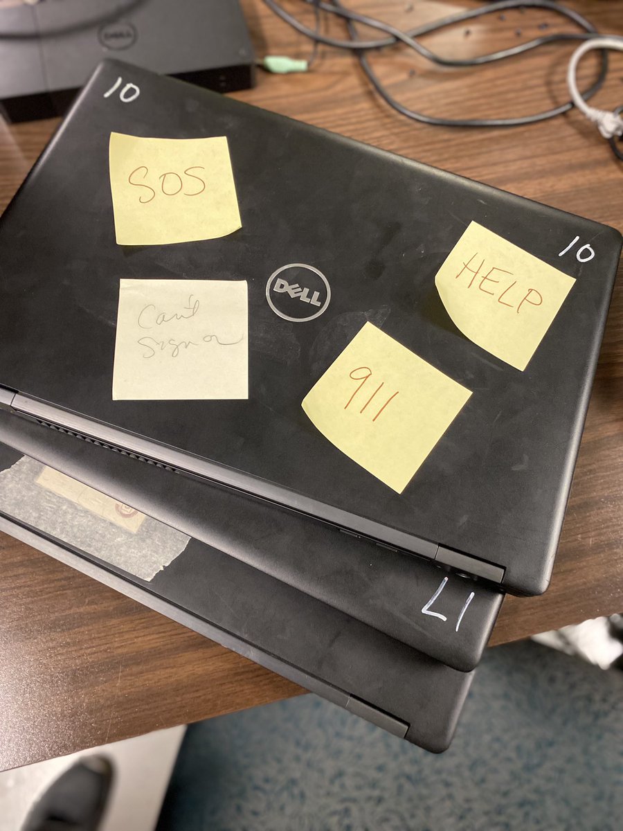 tami_mcintire's tweet image. When the laptops start dying in the middle of the coding unit for robotics, I send my IT guy notes like this. #STEMproblems