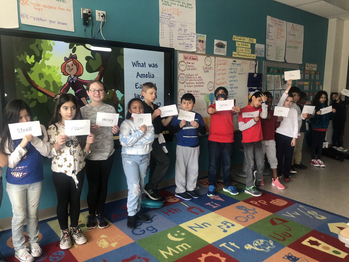 3rd grade students continued to make connections between known and unknown words. Day 2 into this inquiry and we explored degrees of speed from tip-toe to mosey to scurry to dash. They had a great time practicing their new vocabulary words across the field!