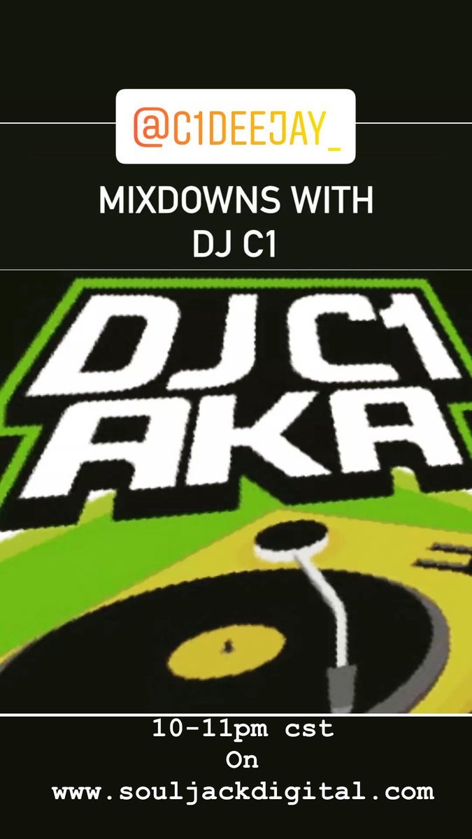 DJ C1 on the mixdowns 10-11pm cst on souljackdigital.com #djc1 #trueschool #discohouse #bayarea #sanfrancisco #oakland #rogerparkchicago #chicago #westcoast