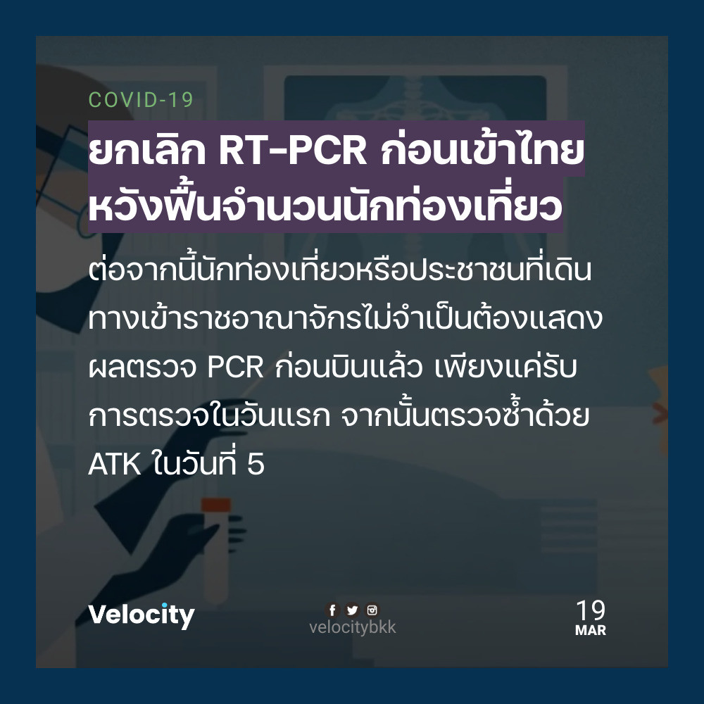 velocitybkk's tweet photo. ศบค.เห็นชอบผ่อนปรนเกณฑ์การตรวจโควิด ไม่ต้องตรวจ RT-PCR ก่อนขึ้นเครื่องเข้าไทย หวังอำนวยความสะดวกนักท่องเที่ยว พร้อมขยาย พ.ร.ก.ฉุกเฉิน ต่ออีก 2 เดือน

https://t.co/bbp8QswnvZ https://t.co/gVMv9n0YP8