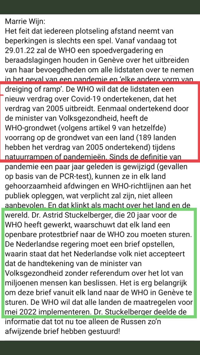 Habundia's tweet photo. @PvanHouwelingen @GideonvMeijeren @thierrybaudet @realMartinBos 
Please kan iemand een #protestbrief opstellen voor het #WHO!!!!!
#Putin heeft de brief al opgesteld, kunnen wij dat ook niet doen voordat het te laat is?
We moeten op zijn minst protest aantekenen! HELP!
Dank je!😑 https://t.co/qEB6jweFvL