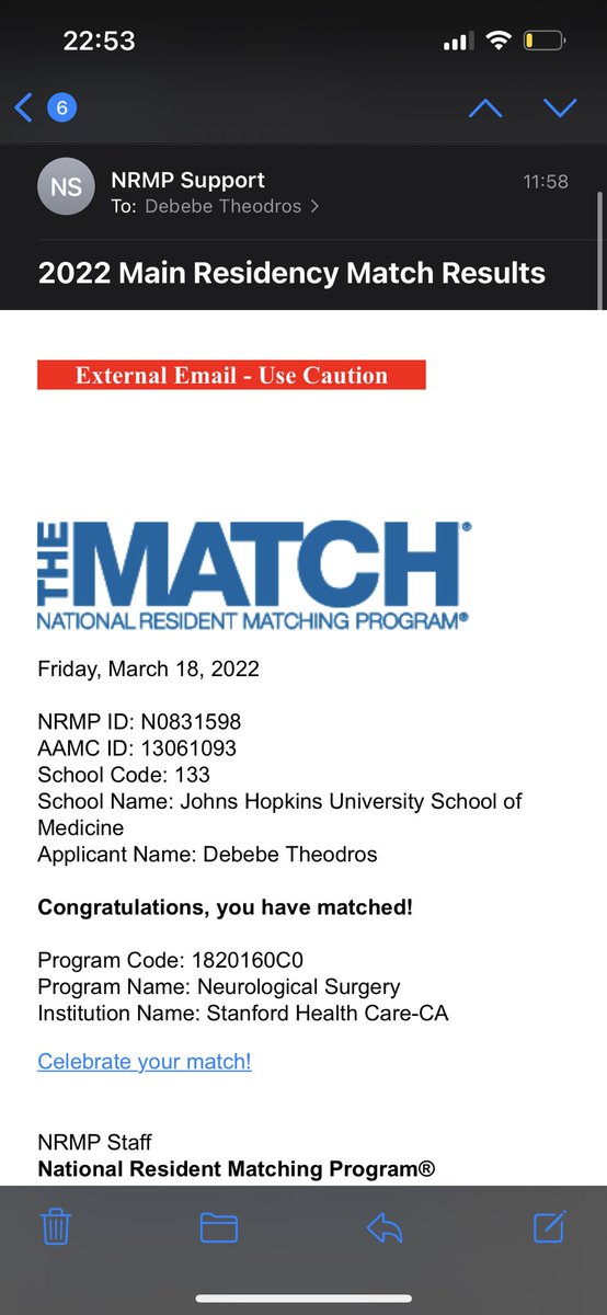Beyond thrilled to announce I’ll be joining the @StanfordNsurg program next year to continue my childhood dream of becoming a neurosurgeon!! Feeling incredibly fortunate and still in shock over the exciting news 😊 @hopkinsmstp #MatchDay2022 #Neurosurgerymatch #AcademicChatter