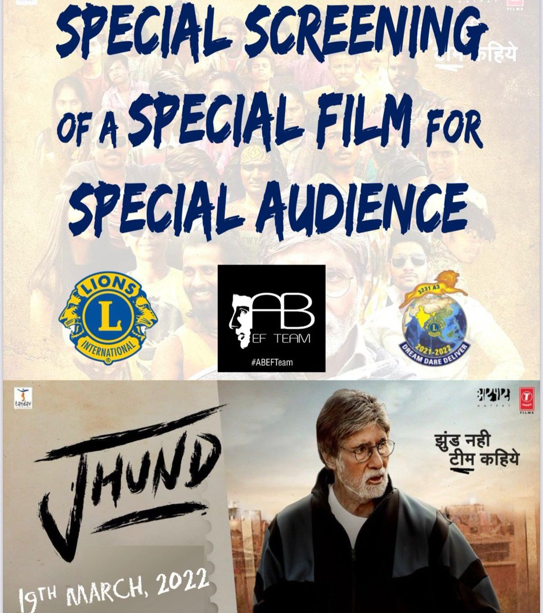 @SrBachchan special screening for special audience. A great movie acted by none other than #AmitabhBachchan #Mahanayak #Shahenshah #Giftedartist #Superstar #Gurudev #MightyAB directed by @Nagrajmanjule based on real life story of #Vijaybarse a retired teacher.