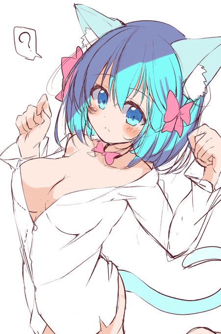 そういえばと思い出して供養。猫の日に上げたいなと思って落書きしてたびびにゃんラフ(';') 