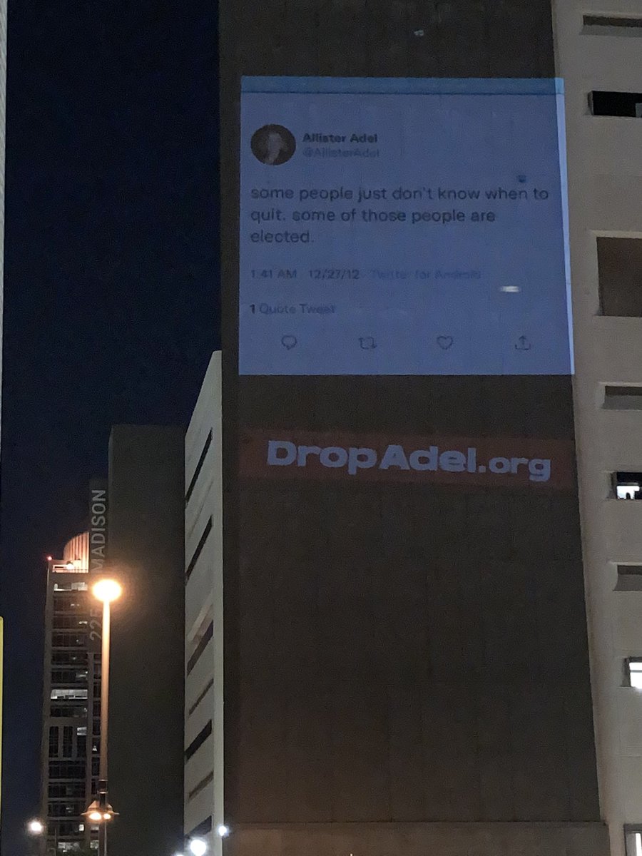 JBontkeABC15's tweet photo. Activists projected these images of @AllisterAdel on the @marcoattorney building in downtown Phoenix. 

@abc15 https://t.co/EzELyoa1sM