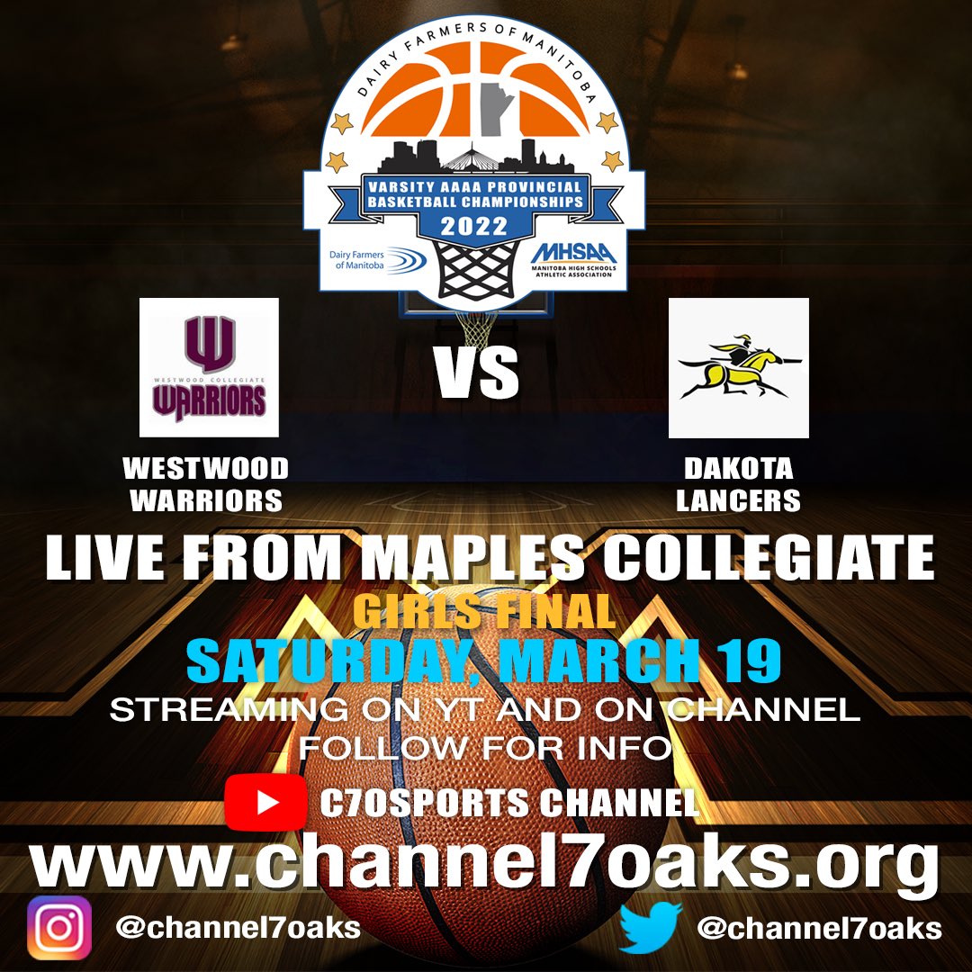 The 2022 Dairy Farmers of Manitoba Varsity AAAA Provincial Basketball Championships - Girls Final - Streaming on Channel and YT c7osports <a href="/basketballmb/">Basketball Manitoba</a> <a href="/MHSAA_/">MHSAA</a> <a href="/Maples1330/">Maples Collegiate</a> @7OaksSchoolDiv