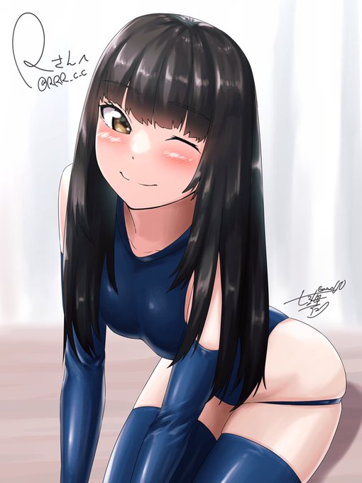 「school swimsuit thighhighs」 illustration images(Latest)