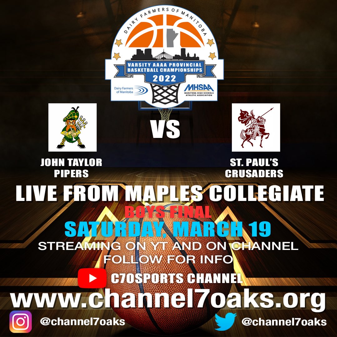 The 2022 Dairy Farmers of Manitoba Varsity AAAA Provincial Basketball Championships - Boys Final - Streaming on Channel and YT c7osports <a href="/basketballmb/">Basketball Manitoba</a> <a href="/MHSAA_/">MHSAA</a> <a href="/Maples1330/">Maples Collegiate</a> @7OaksSchoolDiv
