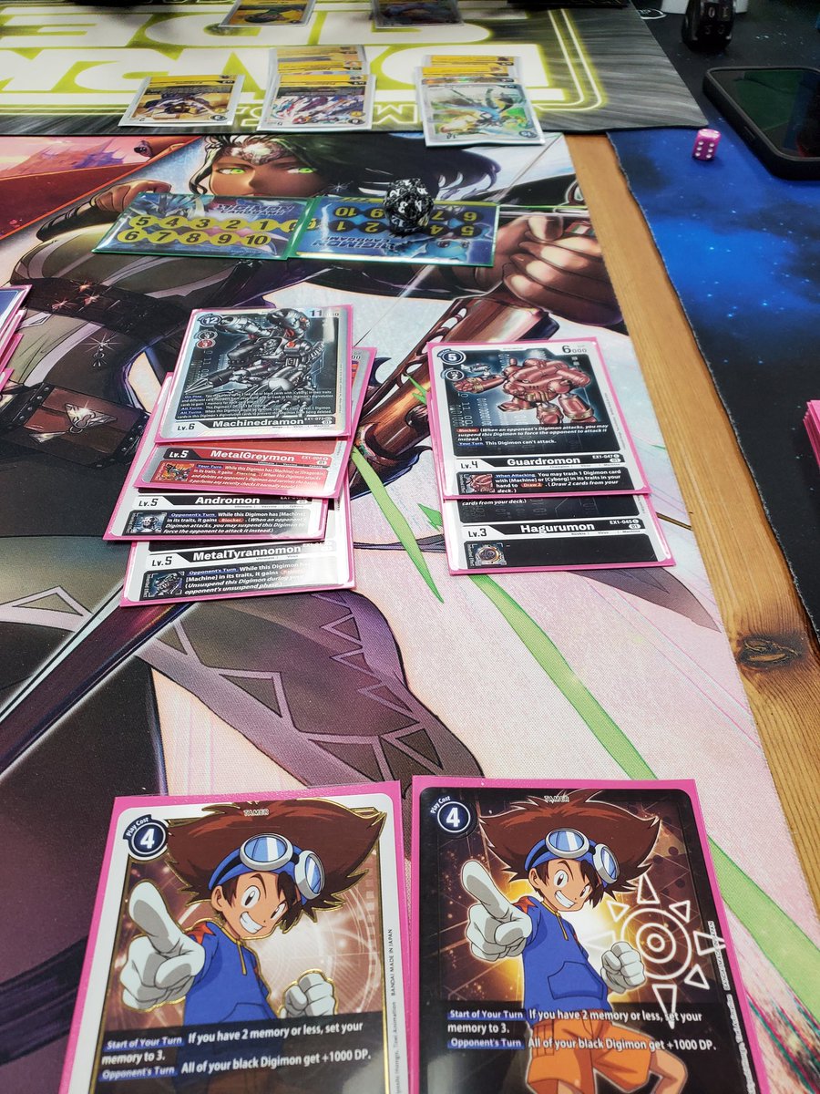 TheSTLGuildHall's tweet photo. I had some fun playing with a newer player last night at LGS. Trying out a fun deck to play at locals. I can't wait to build some more fun decks. #Digimon #digimontcg #digimoncardgame #machinedramon #digimonex01 https://t.co/3X05nizBdS
