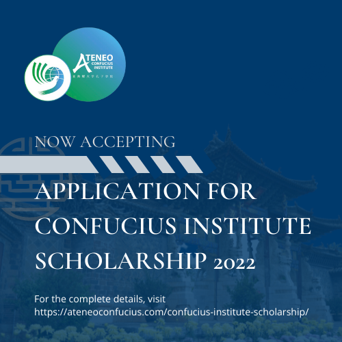 ateneoconfucius's tweet photo. Application for the 2022 Confucius Institute Scholarship is now open!

For complete details, please visit: https://t.co/uuPqQd8w3k https://t.co/cIchuftajQ