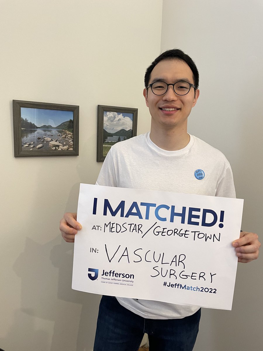 So excited and thankful to have matched at @medstarvascular for residency!

Special thanks to my mentors Drs. @DrBabakAbai @pdimuziomd @mnooromid Dr. Salvatore, and my amazing family and friends for their kind support!

#Match2022 #jeffmatch2022 #VascMatch #vascsurg