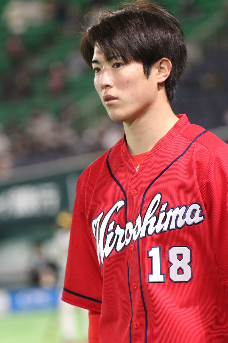 森下暢仁　ビジユニ　L 広島東洋カープ 森下暢仁 ビジターユニフォーム Oサイズ 70周年