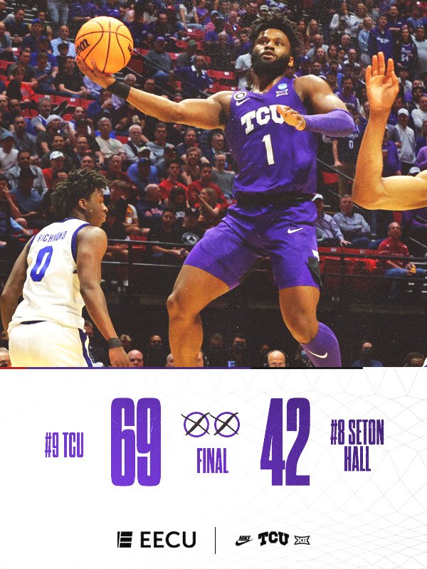 For the first time in 35 years the Frogs are dancin' to the second round! 

#GoFrogs | #MarchMadness