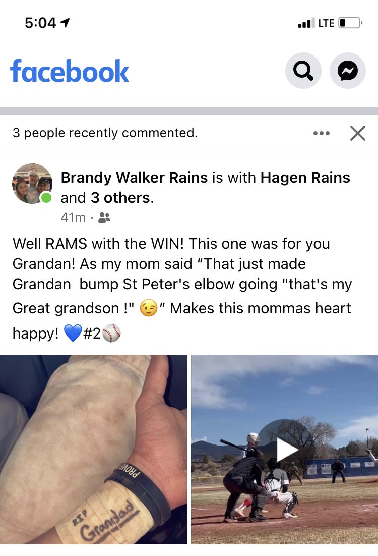 HannahiMassey's tweet photo. My cousin hit a home run to win his game today 🥺 #ForGrandad https://t.co/evkaGWOV5l