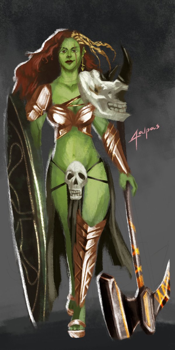 gaspo98's tweet photo. @FrownTownArt Meet Fian, goddess of Stone and War https://t.co/hw4EW2KP5h