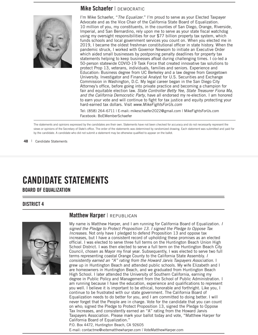 Matthew Harper 🇺🇸 on Twitter "For Board of Equalization, District 4, 5