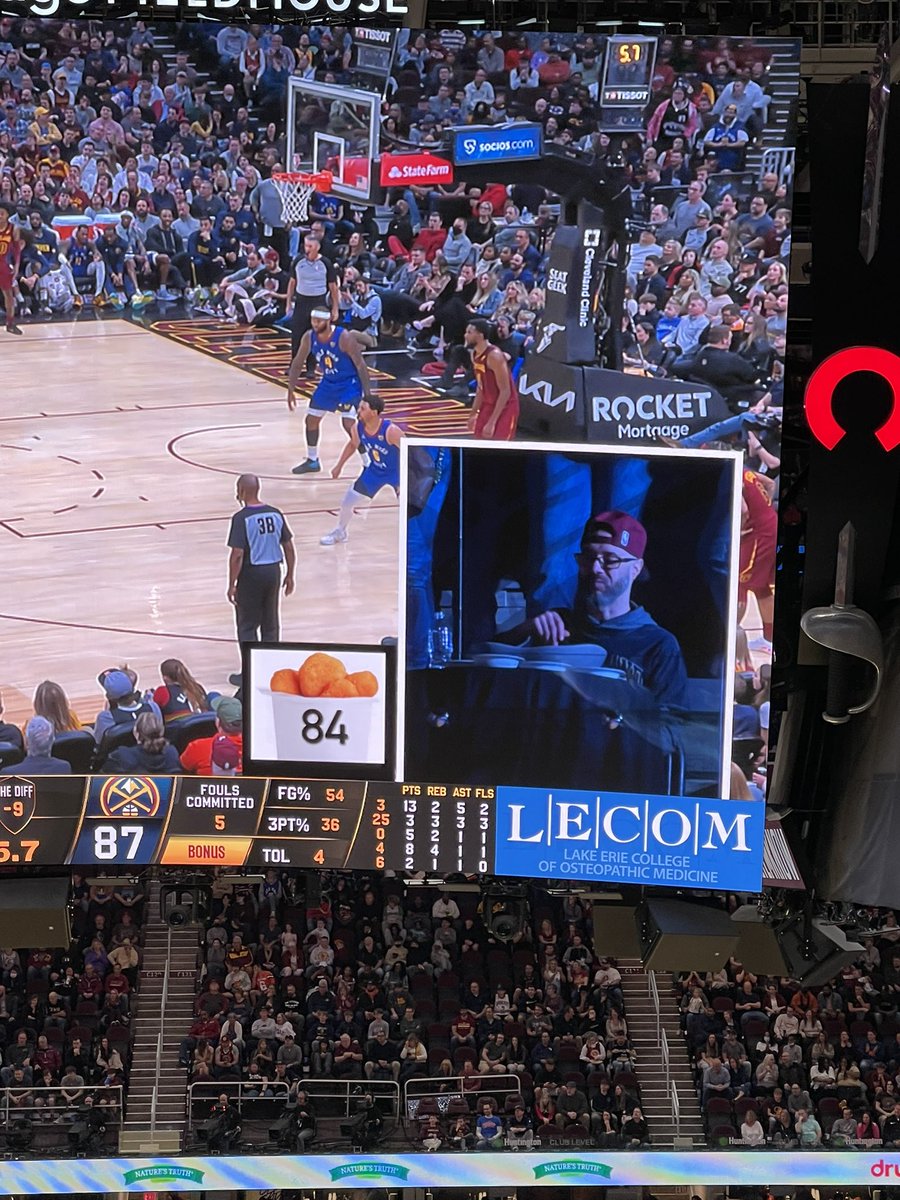 Adamhorner52's tweet photo. @cavs great win tonight, but the people want to know…What was this heroes total nugget count at the end ? https://t.co/WjbERJ4uH8