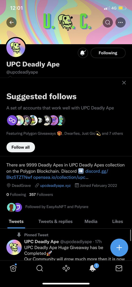 NENE_BNGT's tweet photo. @easyasnft @BoredDilfs @upcdeadlyape LFG !! Follow done !!! https://t.co/Wx9LPYnLW0