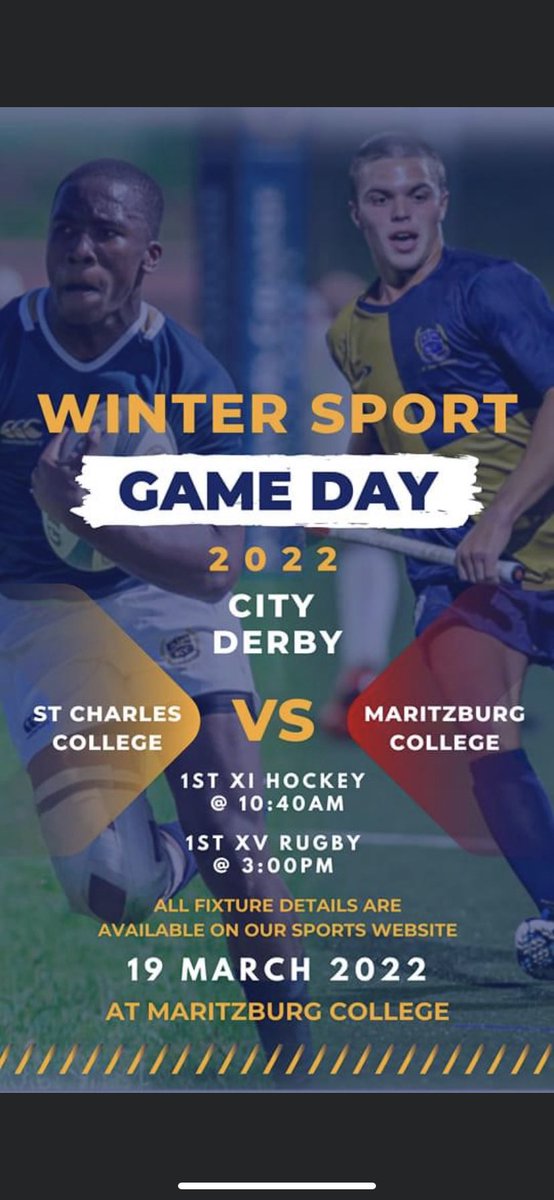 St Charles College vs Maritzburg College #CityDerby #GameDay 💙💛🔥