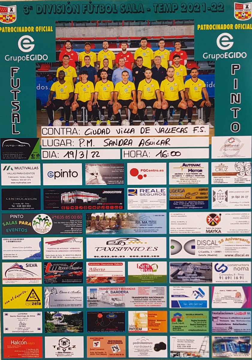 Que mejor para celebrar un día tan especial, que bajar a ver a nuestros chicos del #3ªDivisión, nueva jornada liguera donde recibimos a un equipo muy complicado, los 3 puntos se tienen que quedar en casa equipo! 💪🏻

#VamosPinto 💛
#FelizDiaDelPadre