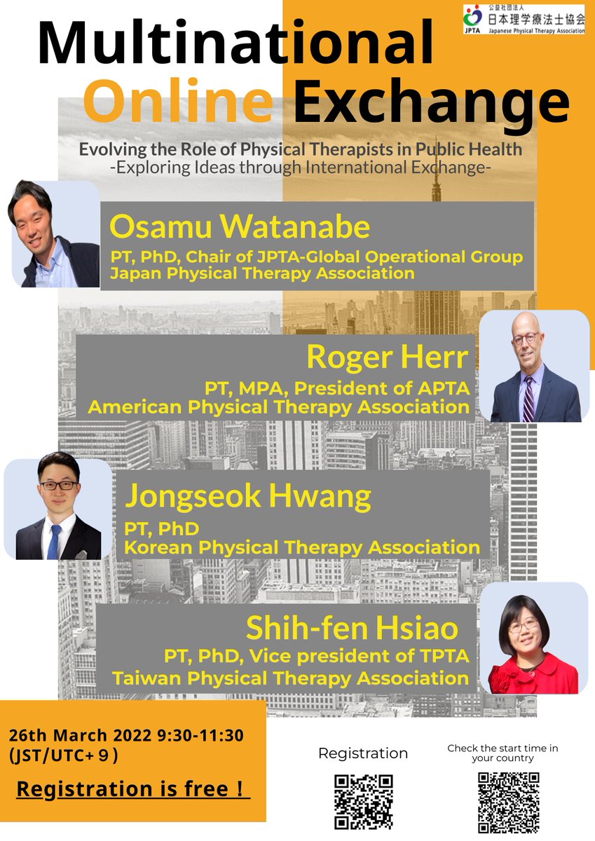 d_rieko's tweet photo. Chance to be involved in the discussion "Physio in Public Health" with leaders.  Registration here!: https://t.co/Dkb3X3BKLD

#APTA #TPTA #KPTA #JPTA #physio #PT #WPC #AWP #Physicaltherapist #physiotherapist #publichealth https://t.co/1RaNhwXiqV