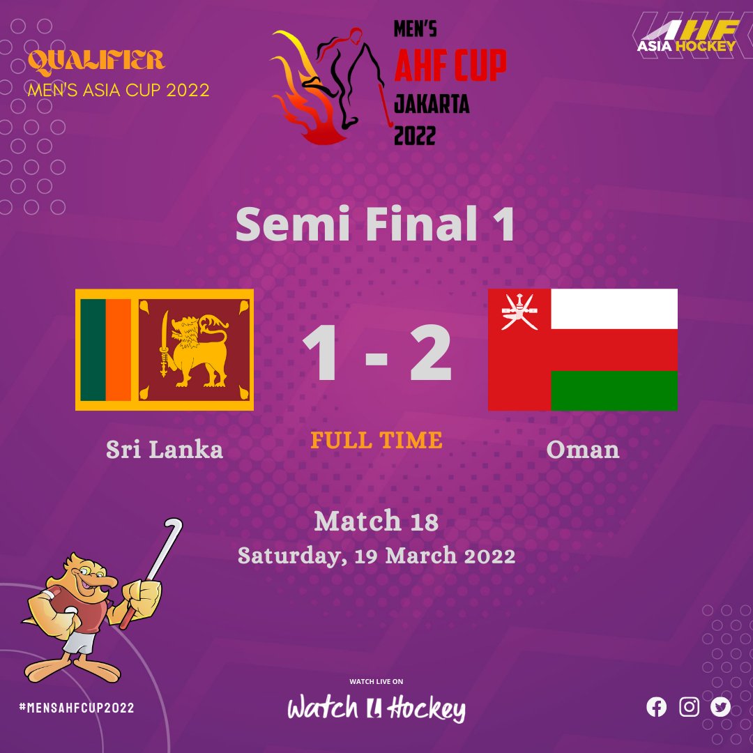Asian Hockey Federation on Twitter "Semi Final 1 Men's AHF Cup Jakarta