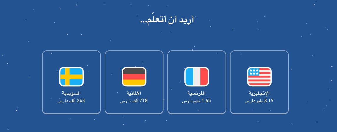 تستطيع من خلال هذا الموقع ان تتعلم اللغات التالية (الإنجليزية، الفرنسية، الألمانية، والسويدية) مجاناً
ar.duolingo.com/register