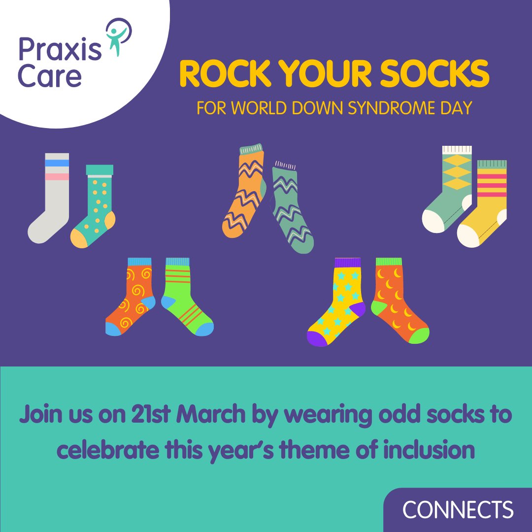 praxiscare's tweet photo. Our Foyle CONNECTS service are encouraging you to join in and wear odd socks to show support for #WorldDownSyndromeDay on Monday! 👍🧦
@WesternHSCTrust
#ShapedAroundTheIndividual #MakeADifferenceDaily #PersonCentredCare #FoyleCommunity #NorthWestCommunity #LotsOfSocks https://t.co/SG4mENunaQ