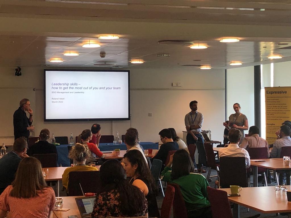BritSocGastro's tweet photo. It's the final day of the @BSGTrainees Management &amp; Leadership Weekend and we're kicking things off with a presentation from Dr Roland Valori on #leadership skills! Looking forward to the day ahead where we'll be getting tips on interview skills and CVs with @Inspire_Change https://t.co/7XdZupJpAJ