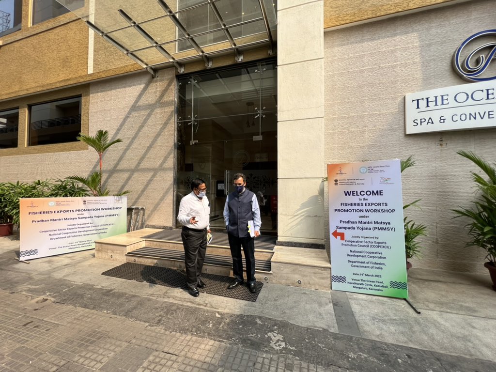 coopexcilindia's tweet photo. COOPEXCIL organise a Fisheries Exports Promo Workshop under Pradhan Mantri Matsya Sampada Yojna PMMSY at Mangaluru, Karnataka 19 March 2022 @mdncd steers COOPEXCIL realise #coops contribute major share to GDP @AmitShahOffice @PMOIndia @FisheriesGoI https://t.co/Q1RbLmxZDL