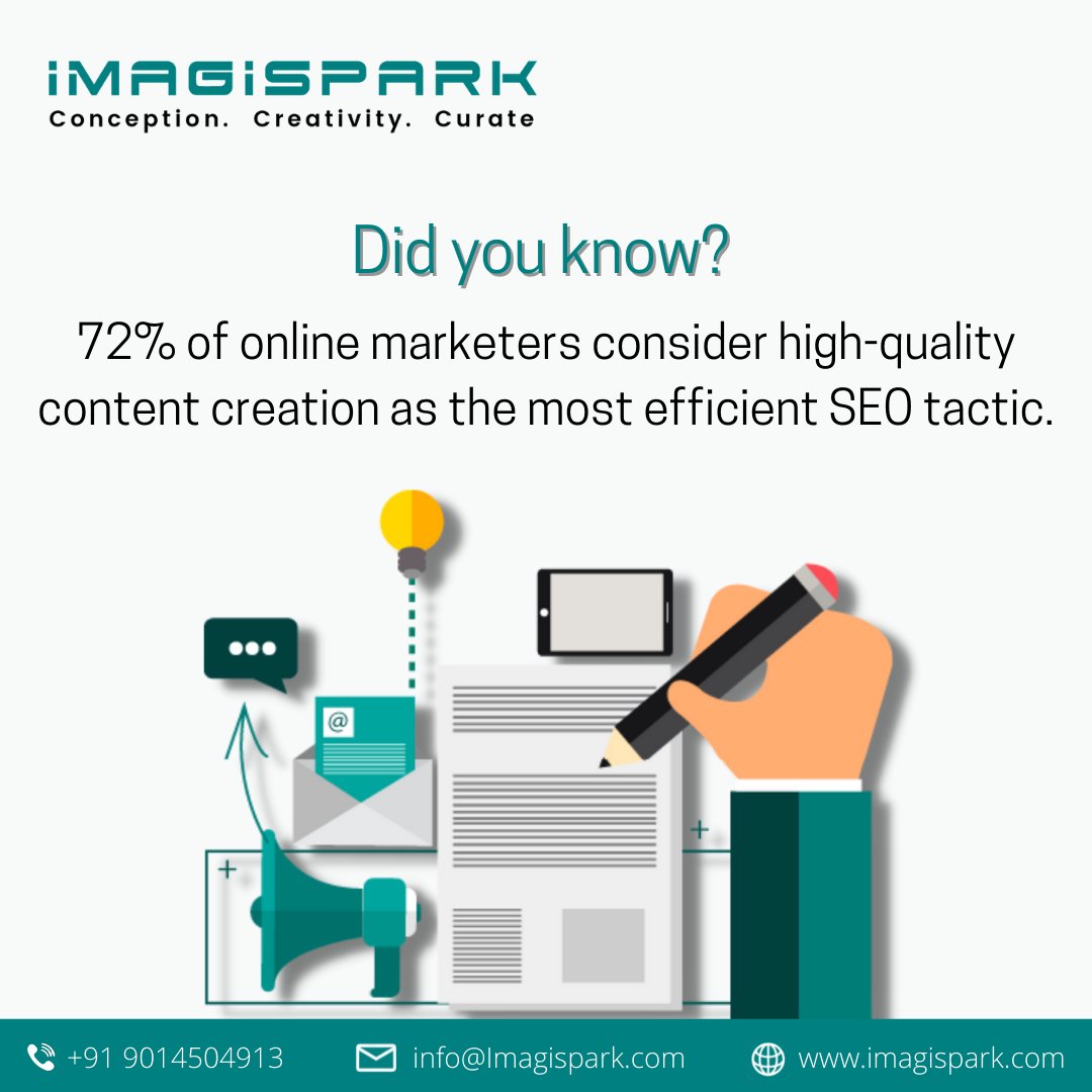 imagisparkk's tweet photo. If marketing is telling the world you are the best, content marketing is showing the world that you are the best indeed. Contact Us Today at +91 7995672954 to learn more about the content marketing services!
Follow @imagisparkk
#contentmarketing #digitalmarketing #SEO #imagispark https://t.co/yBfmYyQmcm