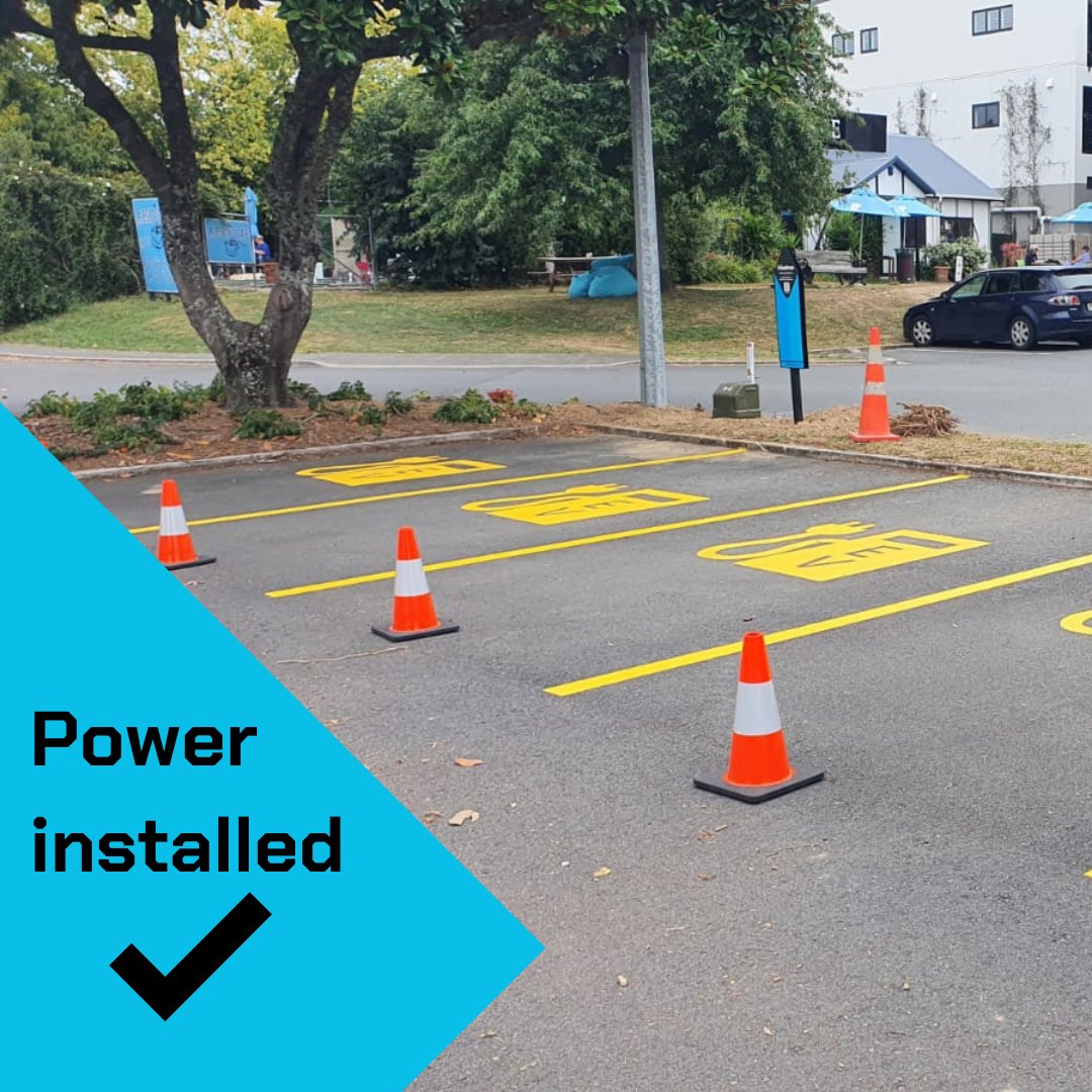 Hikotron's tweet photo. We are making progress at our site at Duke Street Car Park, Cambridge, near New World
•
The power has now been installed by @waipanetworks and we are ready to connect the Hikotron charger
•
#hikotron #evcharging⚡ #nzbusiness #supportnzbusiness #evnz #nzelectricfuture https://t.co/Auyig2XiCW