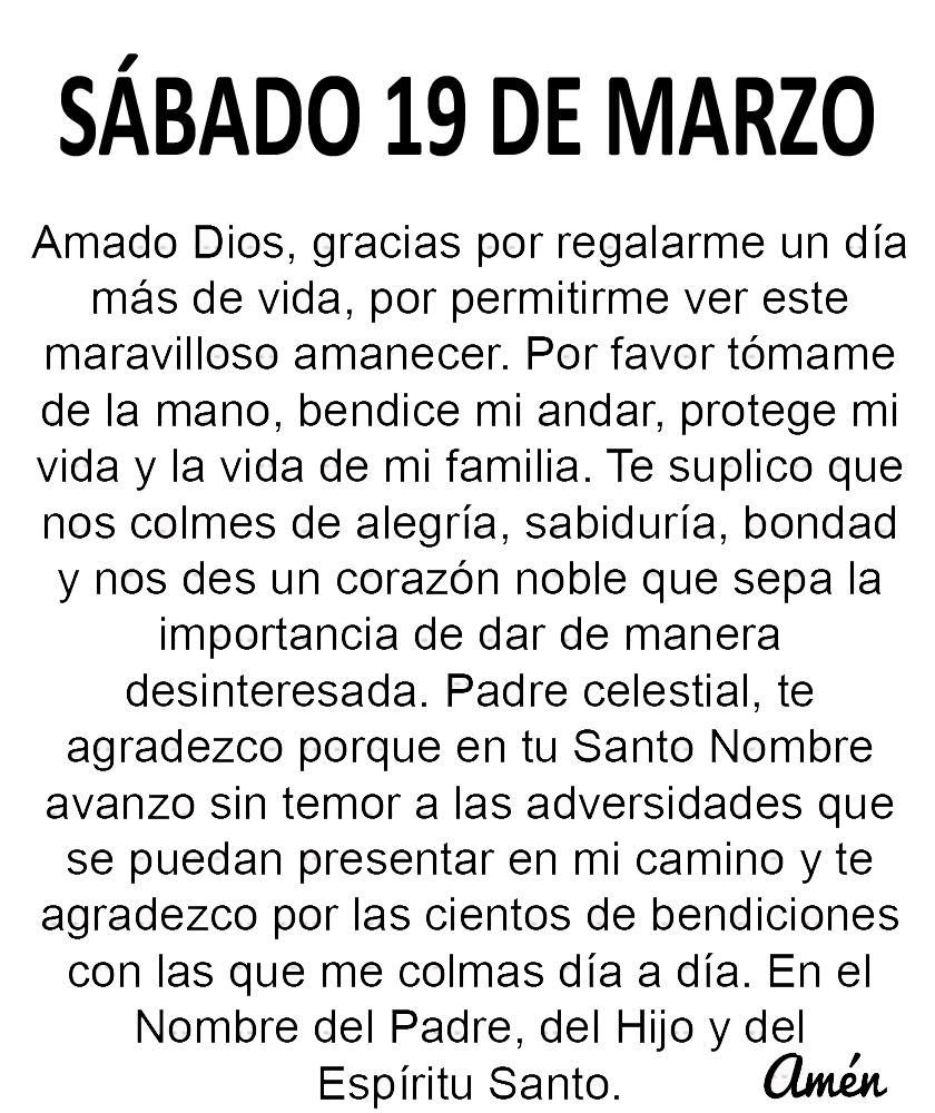 laoraciondehoy's tweet photo. Oración diaria para hoy sábado 19 de marzo. https://t.co/07RJcfm6a8