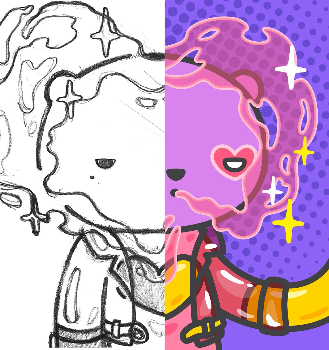 I can make you literally CRAZY IN LOVE
🐻😘💖💋👉🏼
#WIP Love Potion Power
Pencil sketch   |   Digital coloring

<a href="/PoketheBearNFT/">Poke the Bear</a>
 Superpower Circle, soon.
#NFT #NFTCommunity #NFTcollection #NFTart #pokethebearNFT