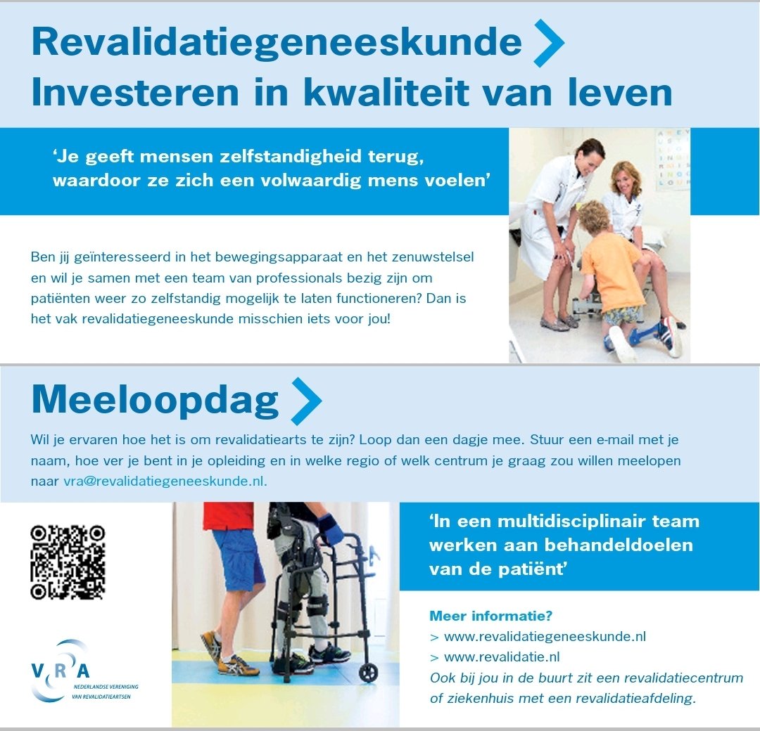 En denk je weleens: goh ik zou best eens in de keuken willen kijken bij een revalidatiearts: neem contact met mij/ons op!

Want ook als je geen revalidatiearts bent/wilt worden, is het altijd nuttig i.h.k.v. interdisciplinair samenwerken 🙏

#zorg #geneeskunde #revalidatie