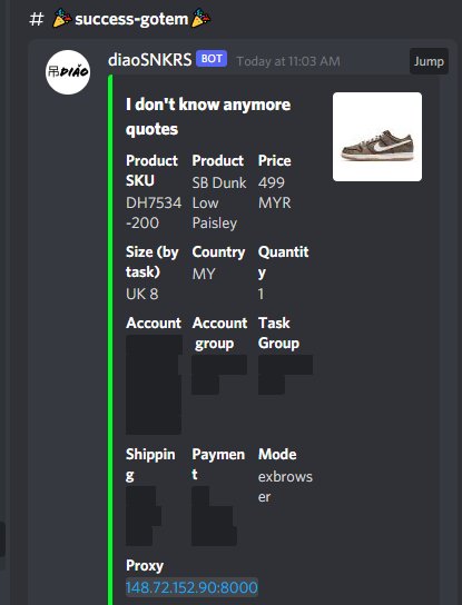 Small Win 🎉🎉
Bot : <a href="/diaoSNKRS/">home of diaoSNKRS</a> 
Proxy : <a href="/808Proxies/">808 Proxies</a> 
CG : <a href="/NewEra992/">New Era</a>