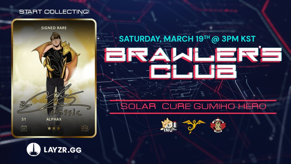 AlphaXsc2's tweet photo. 😱Especially excited for Brawler's Club today as we start our partnership with @layzrgg!

Come collect our digital cards simply by watching our stream! Cards drop every 30 mins.

🔴Solar Cure GuMiho herO in Round Robin Bo5s starting soon!

🇬🇧📺https://t.co/MsXQQTaZwF https://t.co/ffnz131uOi