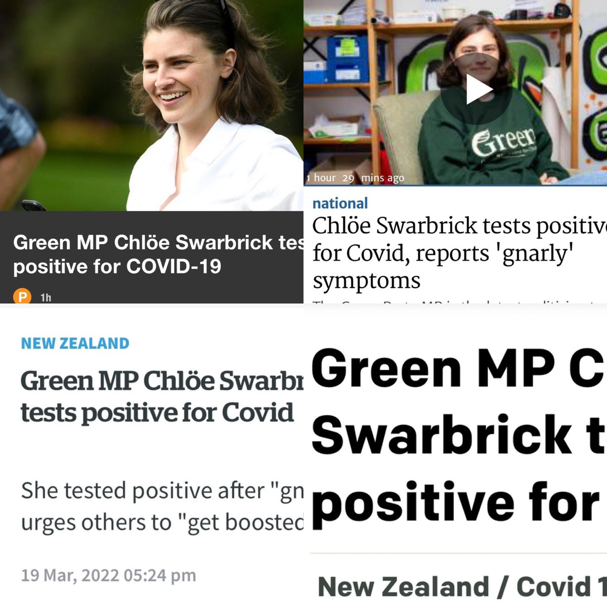 bobmccoskrienz's tweet photo. Yeah most of New Zealand have had it now…
But the media do love Chloe eh
#GetWellSoonChloe https://t.co/6c7uPWVxhs
