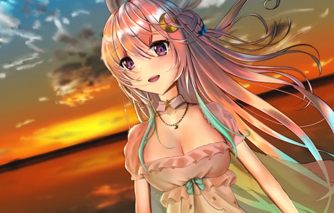 Princess of the horizon at sunset#ioarts #Airani_Iofifteen 