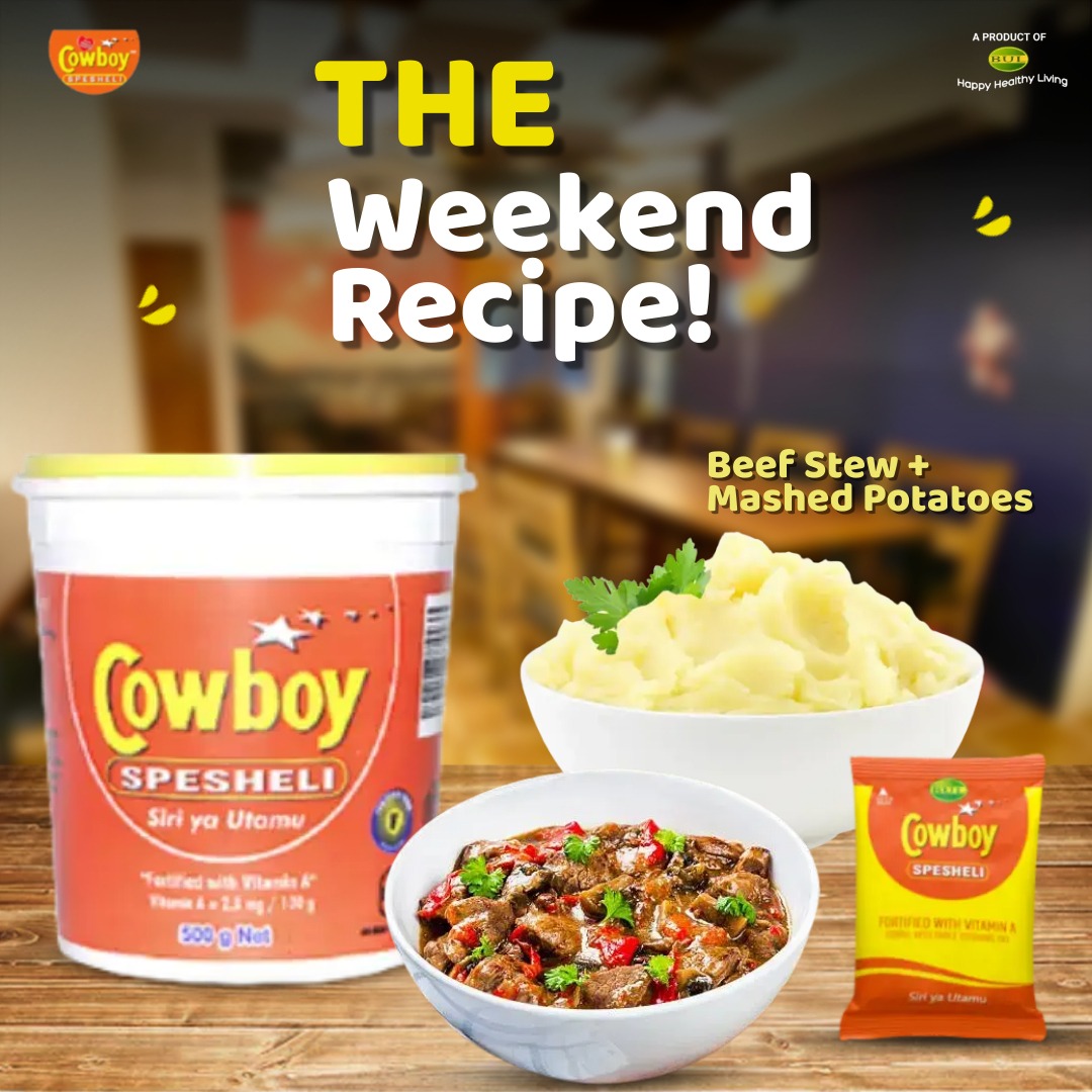 BidcoUganda's tweet image. It's the weekend! 
Cook Tasty, Eat Good 
With Cowboy "Spesheli" 💪
Have a lovely weekend! 
#Recipes #CowboyMeals #BidcoUganda